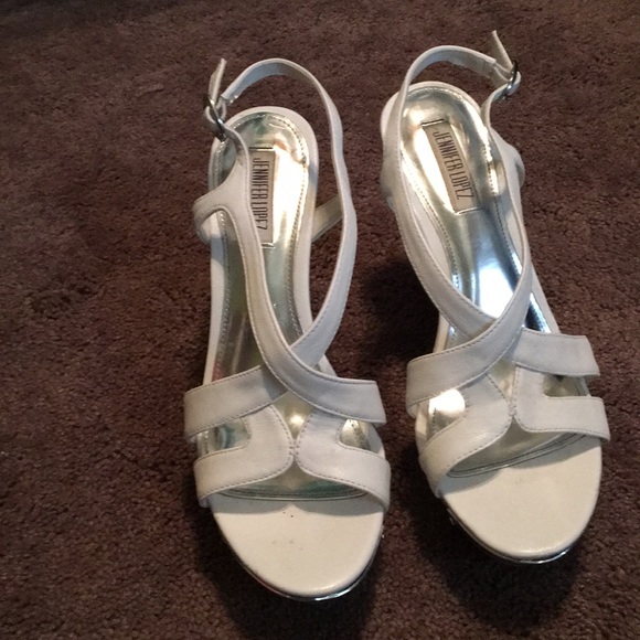 Jennifer Lopez Shoes - White wedge sandals